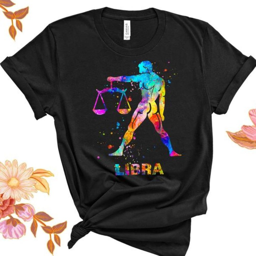 Libra Watercolor Shirt funny gift tee